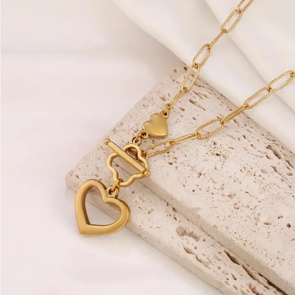 Exquisite Stainless Steel Paperclip Chain with Heart Shaped with OT Clip - Picture 1 of 2